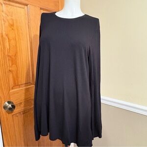 NWOT MarlaWynne Viscose/Spandex Blend Classic Black Long Sleeve Top Sz.L